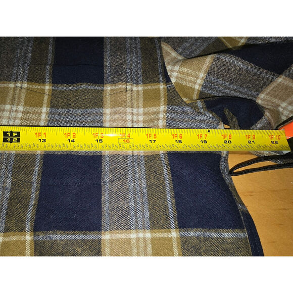 NWTags Mens Pendelton Lodge Plaid 100% Virgin Wool Button Up Shirt Blue Yellow - Picture 8 of 9